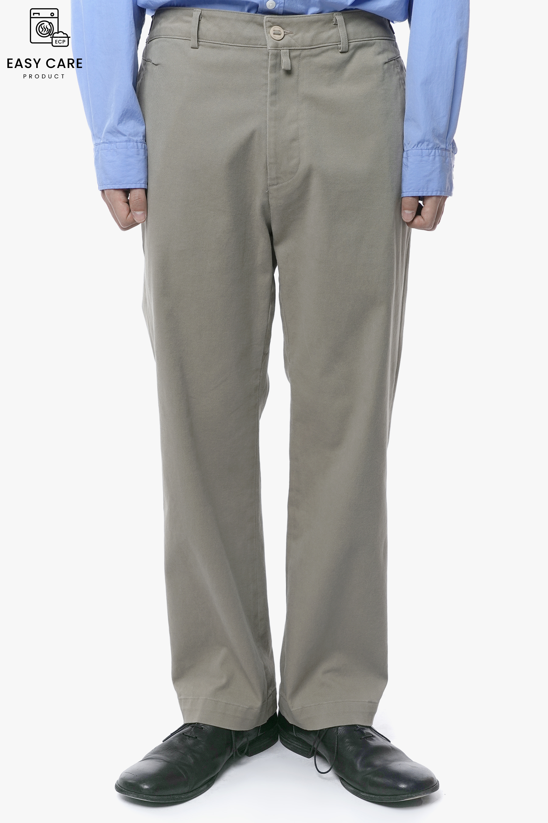 OYSTER Y-901 WASHED STRETCH COTTON DRILL STRAIGHT CHINO PANTS V.2 (ECP GARMENT PROCESS)
